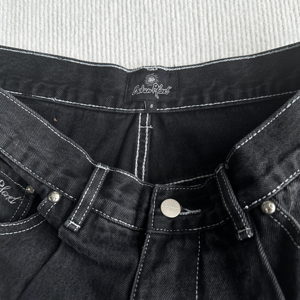 Broken P Denim Jeans Shorts