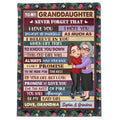 Grandma & Grandkid Hugging Gift For Teenage Adult Granddaughter Grandson Grandchildren Personalized Fleece Blanket