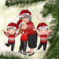 Grandma & Grandkid Hugging Happy Grandkids Christmas Gift For Granddaughter Grandson Personalized Acrylic Ornament