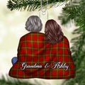 Grandma & Grandkid In Blanket Christmas Gift For Granddaughter Grandson Personalized Acrylic Ornament