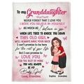 Grandma & Grandkid Hugging To My Granddaughter Grandson Gift For Grandchildren Personalized Fleece Blanket